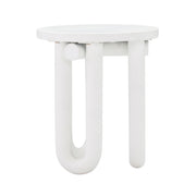 Tildy White Concrete Indoor / Outdoor Round Side Table