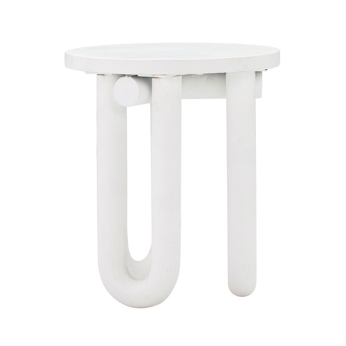 Tildy White Concrete Indoor / Outdoor Round Side Table