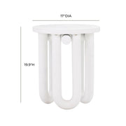 Tildy White Concrete Indoor / Outdoor Round Side Table