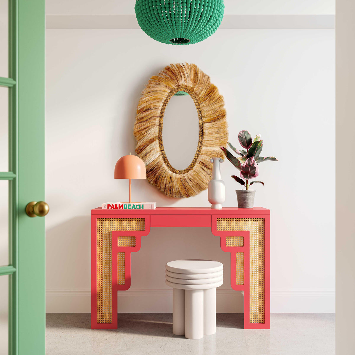 Suzie 45" Rattan Console Table
