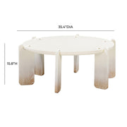 Gloria 35" Cream Oak Round Coffee Table
