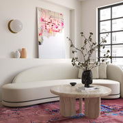Patrizia 36" Faux Travertine Concrete Indoor / Outdoor Round Coffee Table