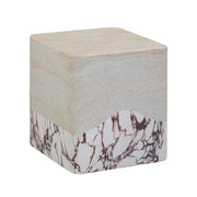 Brut Faux Travertine & Breccia Concrete Indoor/Outdoor Side Table