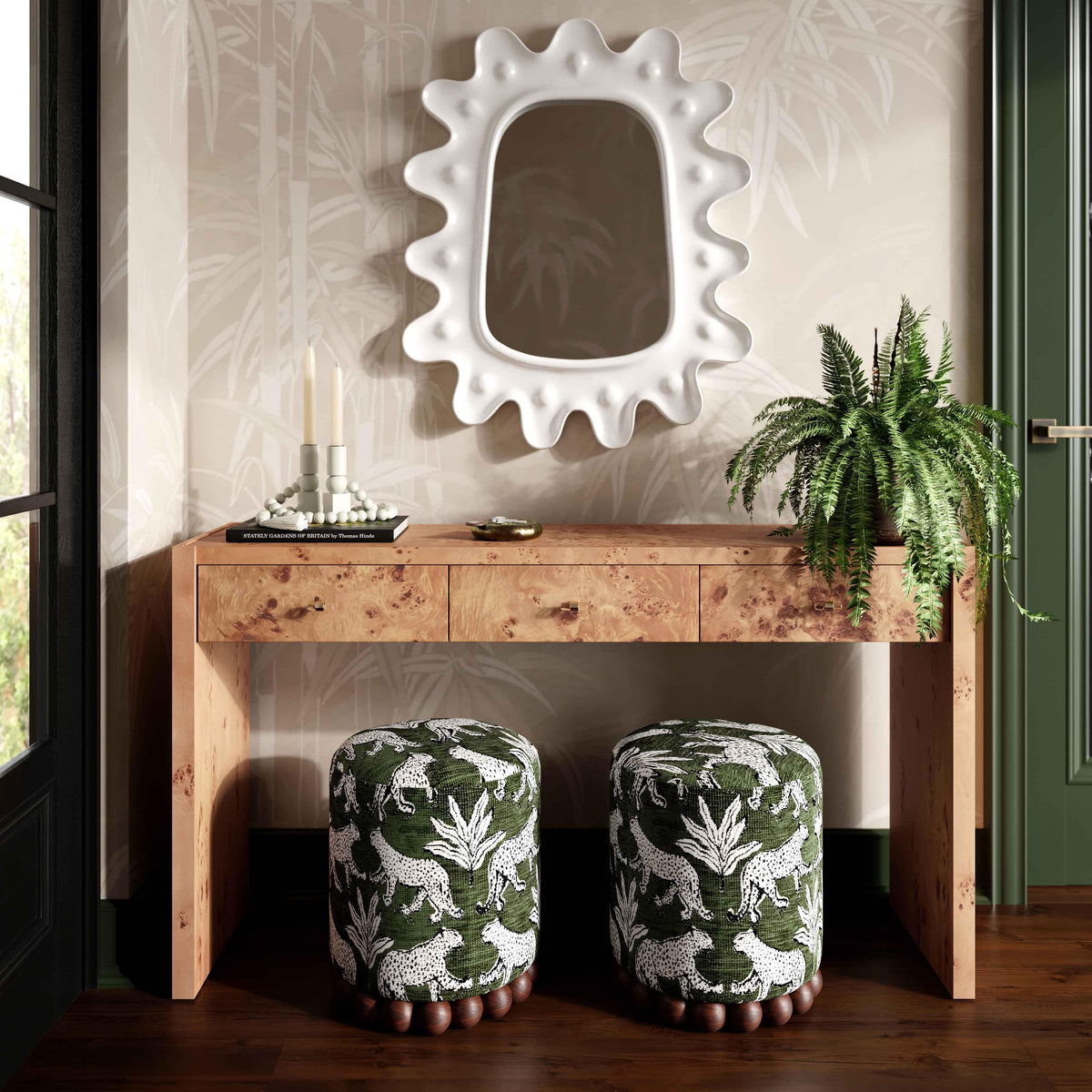Brandyss 54" Burl Console Table