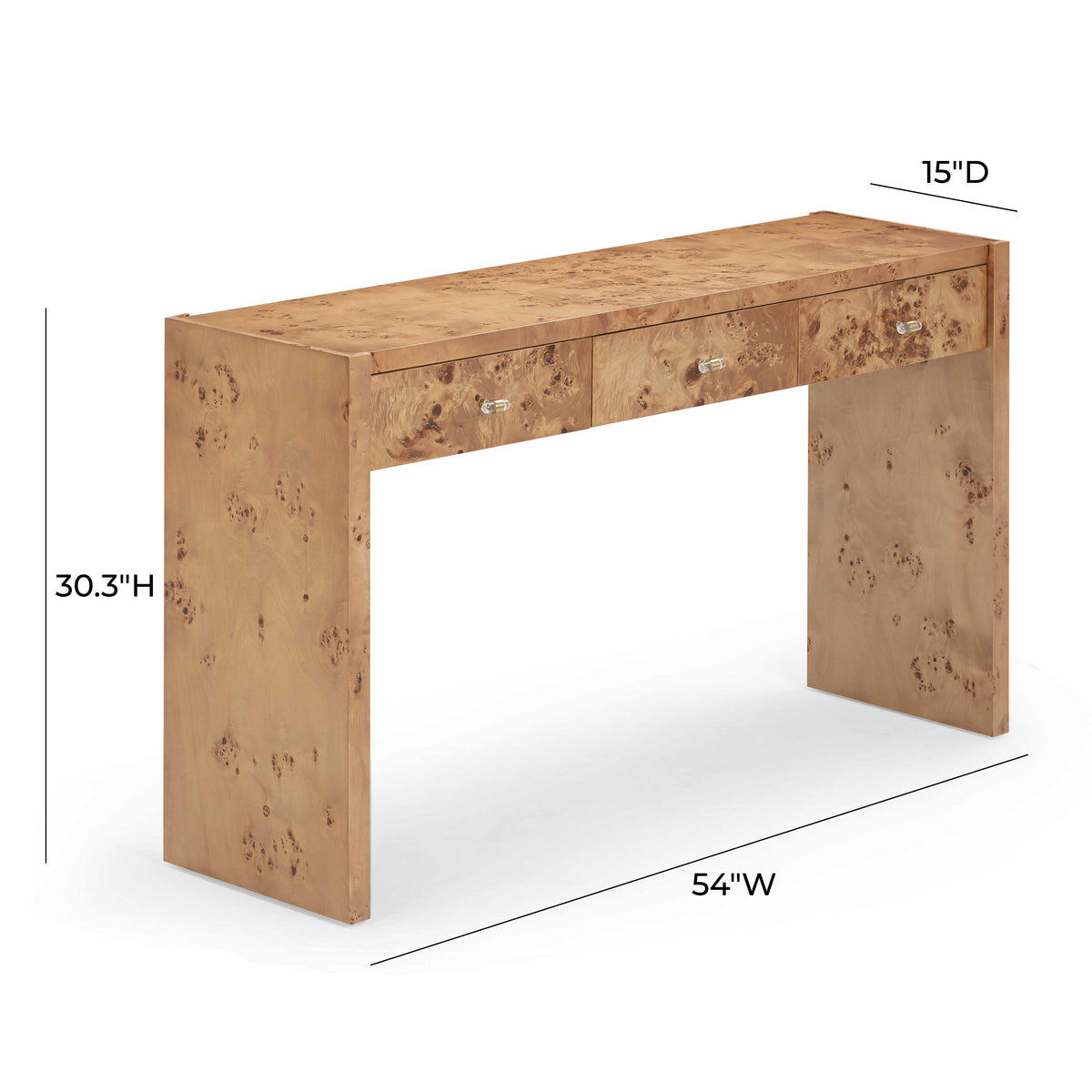 Brandyss 54" Burl Console Table