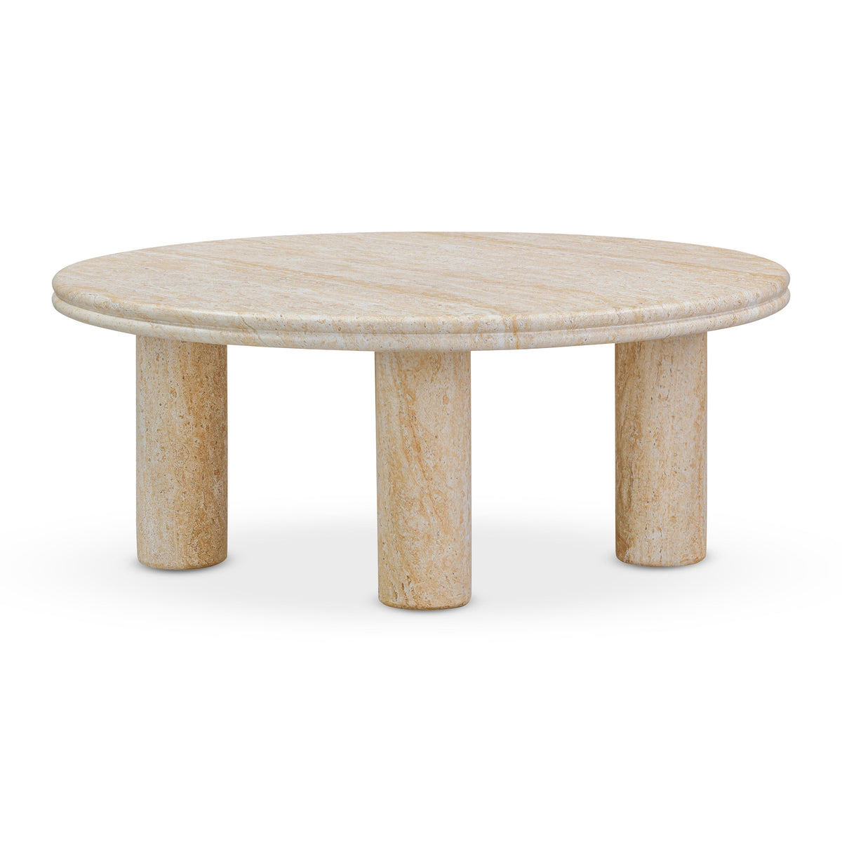 Amora 2-Piece Faux Travertine Indoor/Outdoor Nesting Accent Table Set