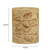 Fig Natural Burl Drum Side Table