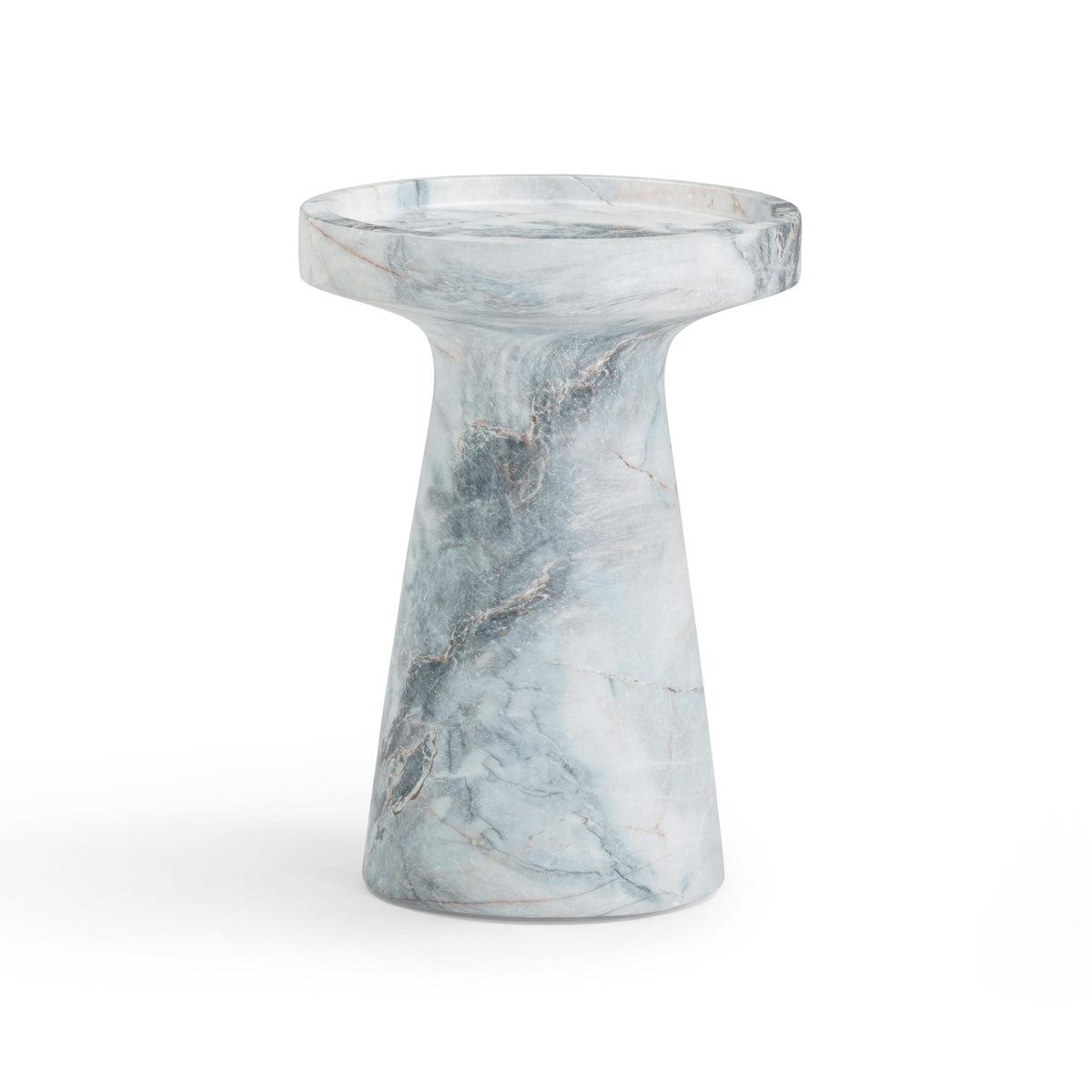 Zara Faux Aegean Marble Indoor/Outdoor Side Table