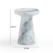 Zara Faux Aegean Marble Indoor/Outdoor Side Table