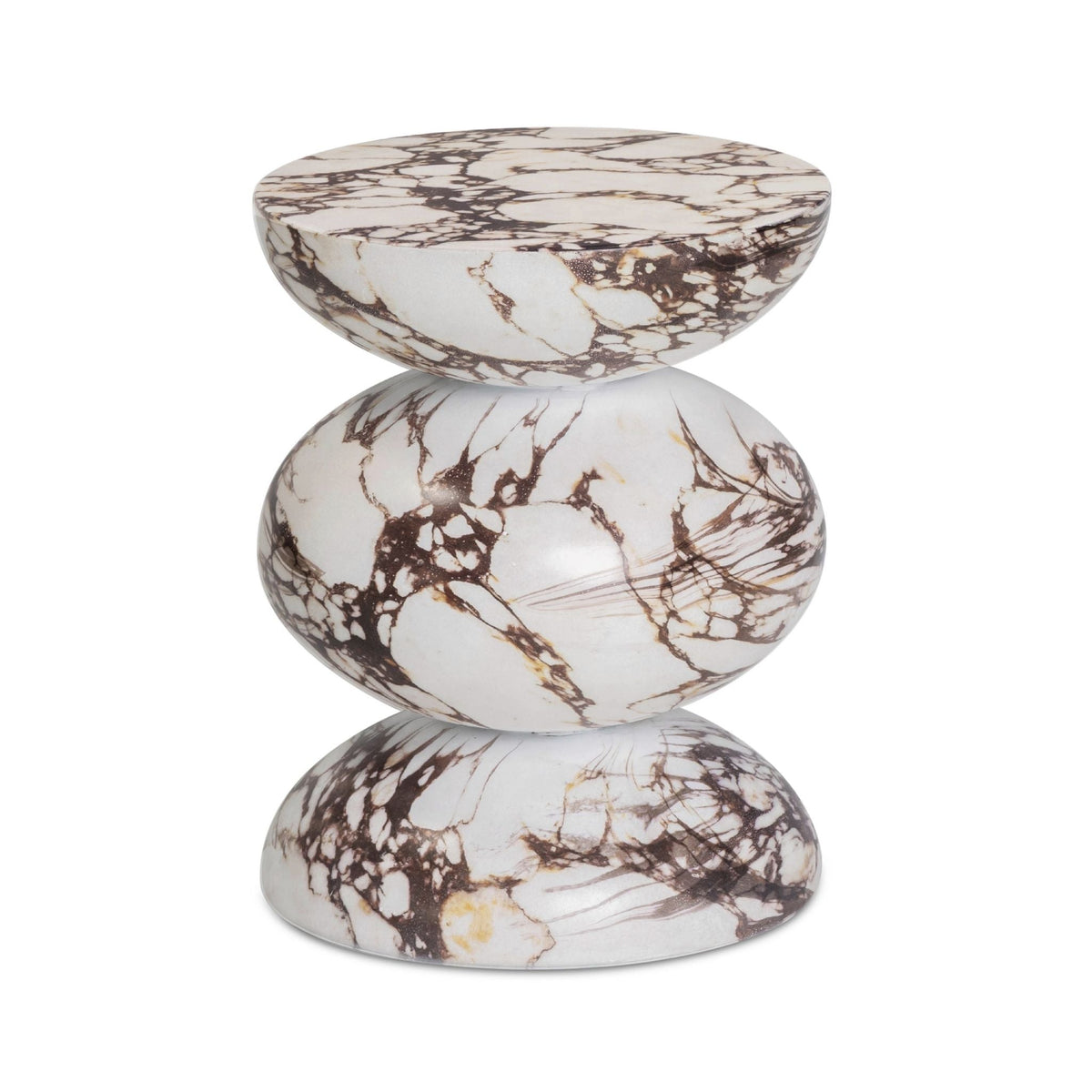 Pia Red Faux Marble Indoor/Outdoor Concrete Side Table