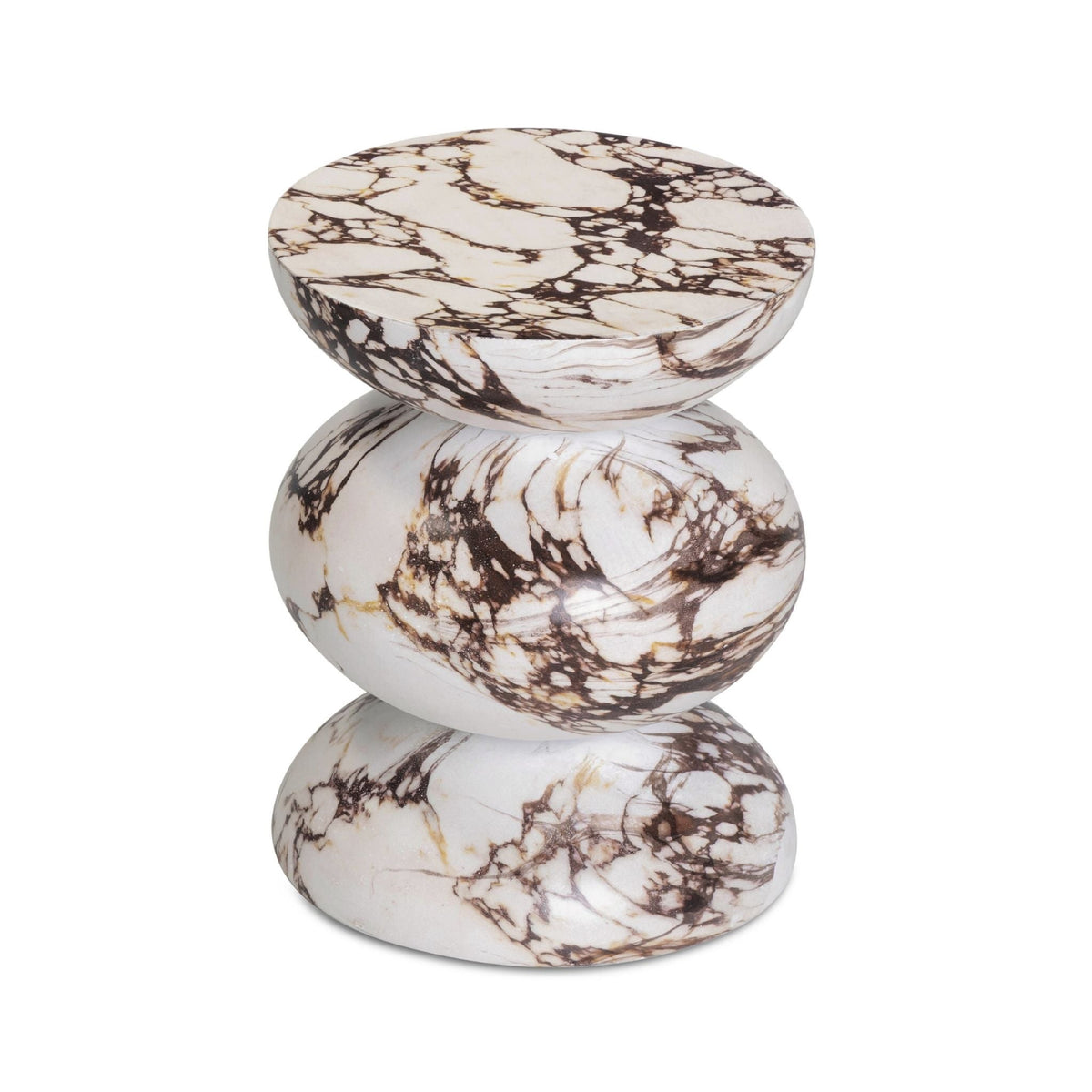 Pia Red Faux Marble Indoor/Outdoor Concrete Side Table