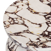 Pia Red Faux Marble Indoor/Outdoor Concrete Side Table