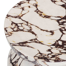 Pia Red Faux Marble Indoor/Outdoor Concrete Side Table