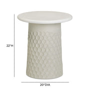 Hessa Indoor/Outdoor Concrete Chiseled Side Table