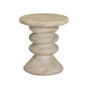 Hyre Faux Travertine Indoor/Outdoor Concrete Side Table
