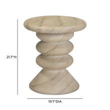 Hyre Faux Travertine Indoor/Outdoor Concrete Side Table