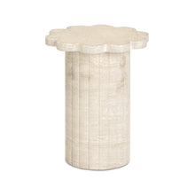 Blossom Washed Faux Travertine Indoor/Outdoor Concrete Side Table