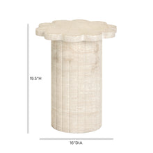 Blossom Washed Faux Travertine Indoor/Outdoor Concrete Side Table
