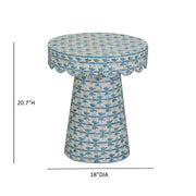 Lady Blue Ribbon Capiz Shell Round Side Table