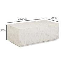 Earl 48" Shell Rectangular Coffee Table
