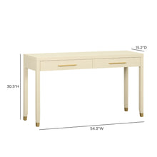 Dani 54" Cream Faux Shagreen 2-Drawer Console Table