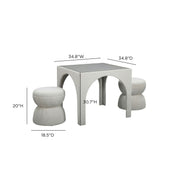 Tomlin Performance Chenille Game Table and Two Ottomans Set