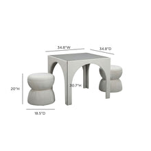 Tomlin Performance Chenille Game Table and Two Ottomans Set