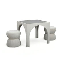 Tomlin Performance Chenille Game Table and Two Ottomans Set