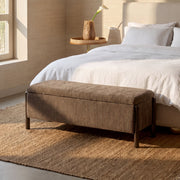 Abby 52" Nubby Fabric Storage Bench