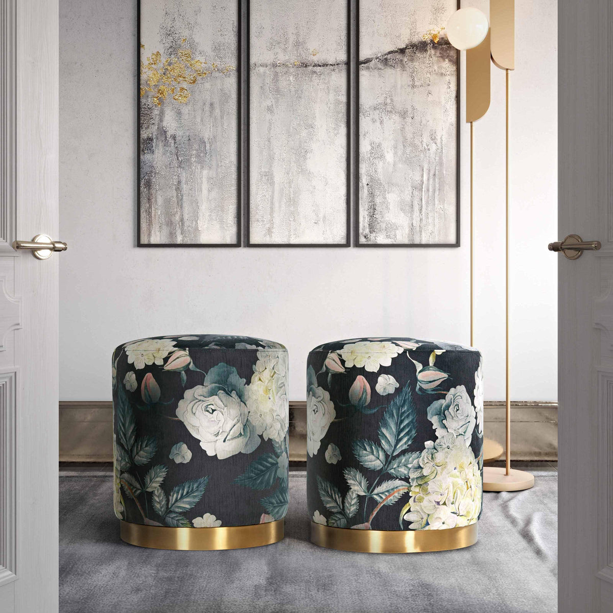 Opal Performance Velvet Ottoman