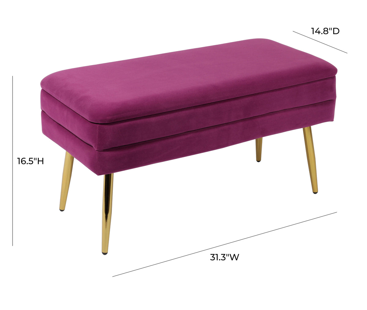 Ziva 31" Velvet Storage Bench
