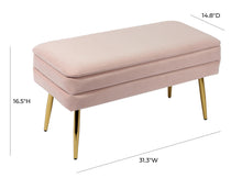 Ziva 31" Velvet Storage Bench