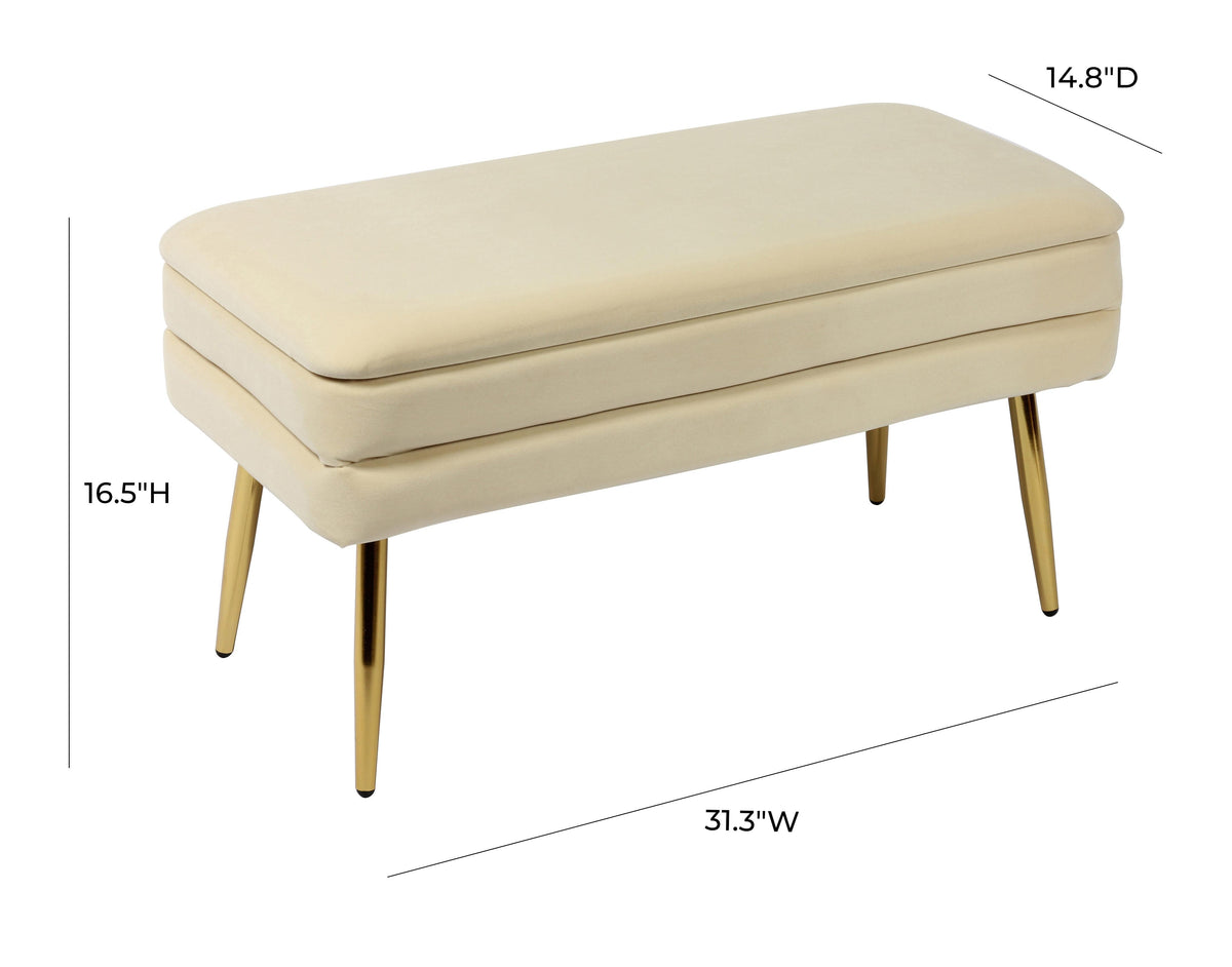 Ziva 31" Velvet Storage Bench