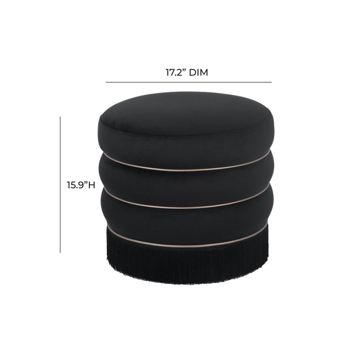Lakka Performance Velvet Ottoman