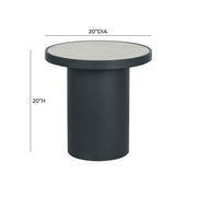 Nautilus Antique Silver Mirrored Round Side Table