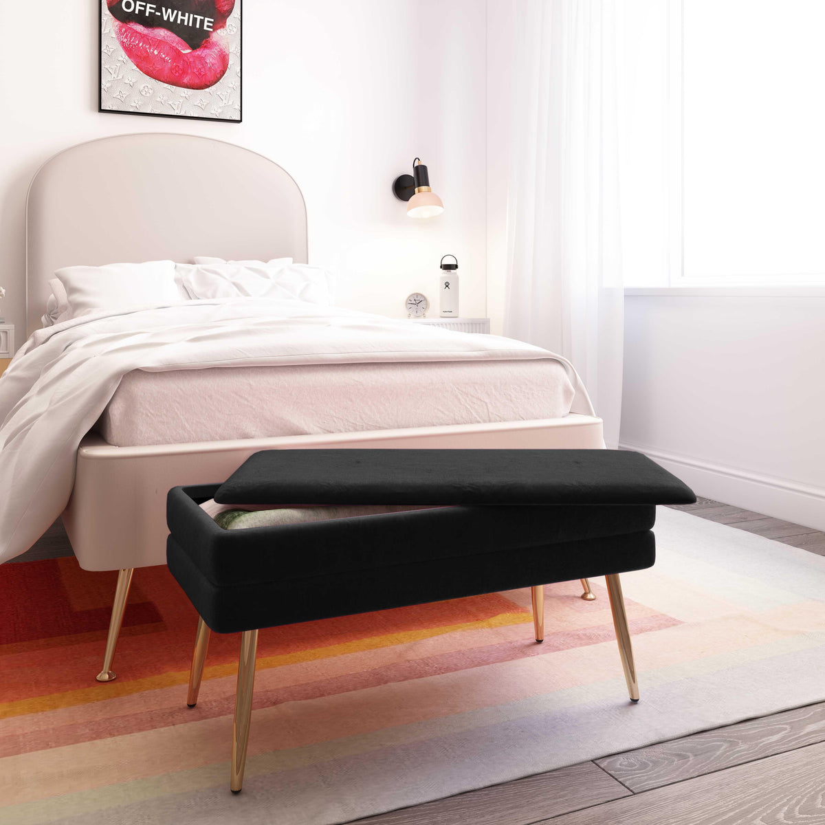 Ziva 31" Velvet Storage Bench