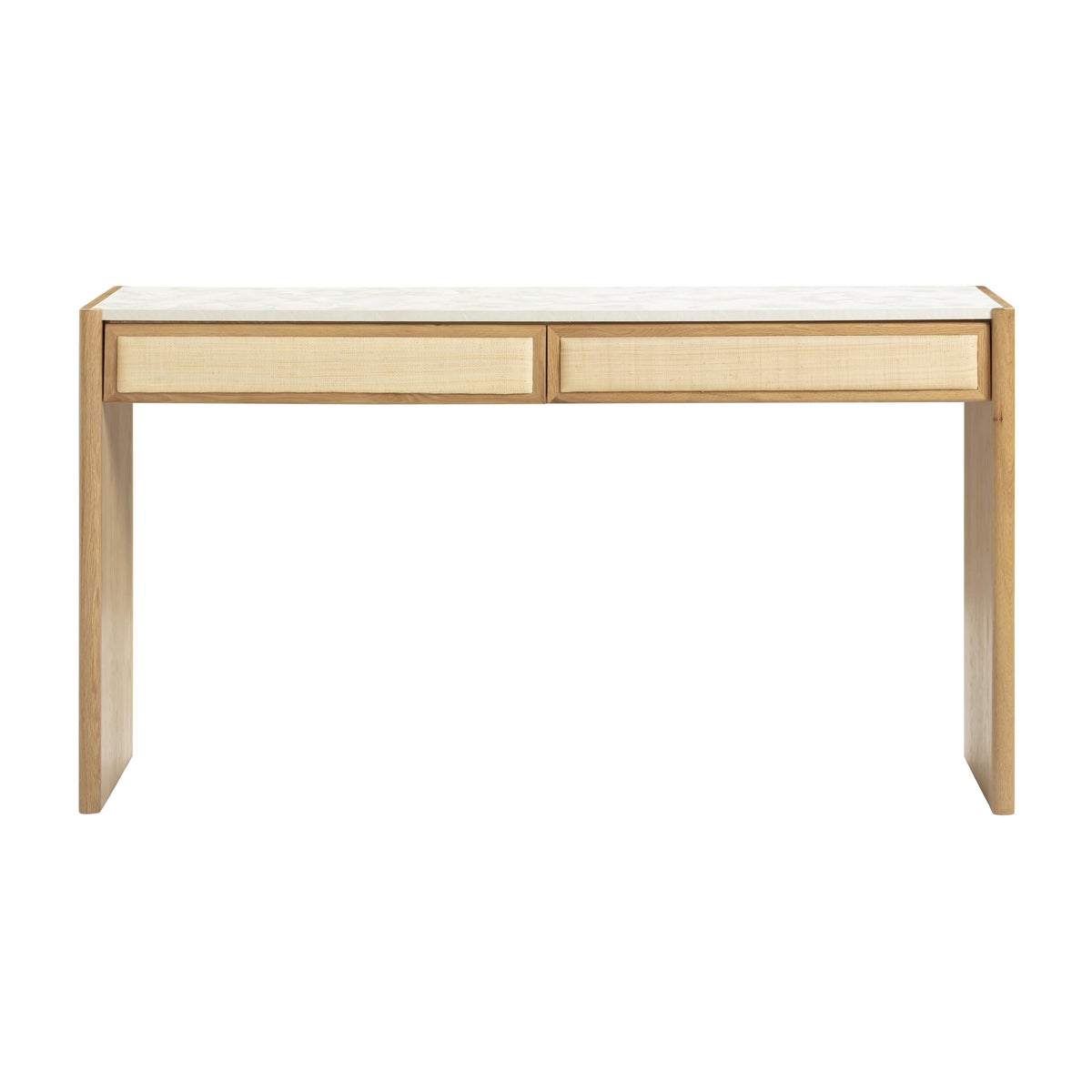 Paige 56" Natural Oak 2-Drawer Console Desk