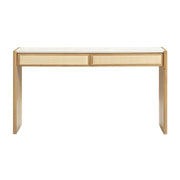 Paige 56" Natural Oak 2-Drawer Console Desk