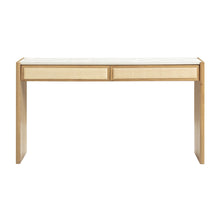 Paige 56" Natural Oak 2-Drawer Console Desk