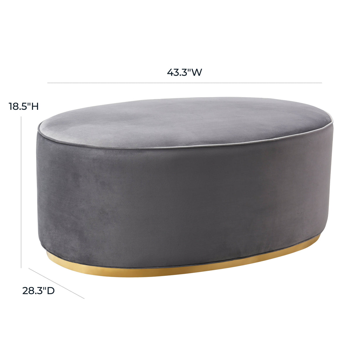 Scarlett Performance Velvet Oval Ottoman