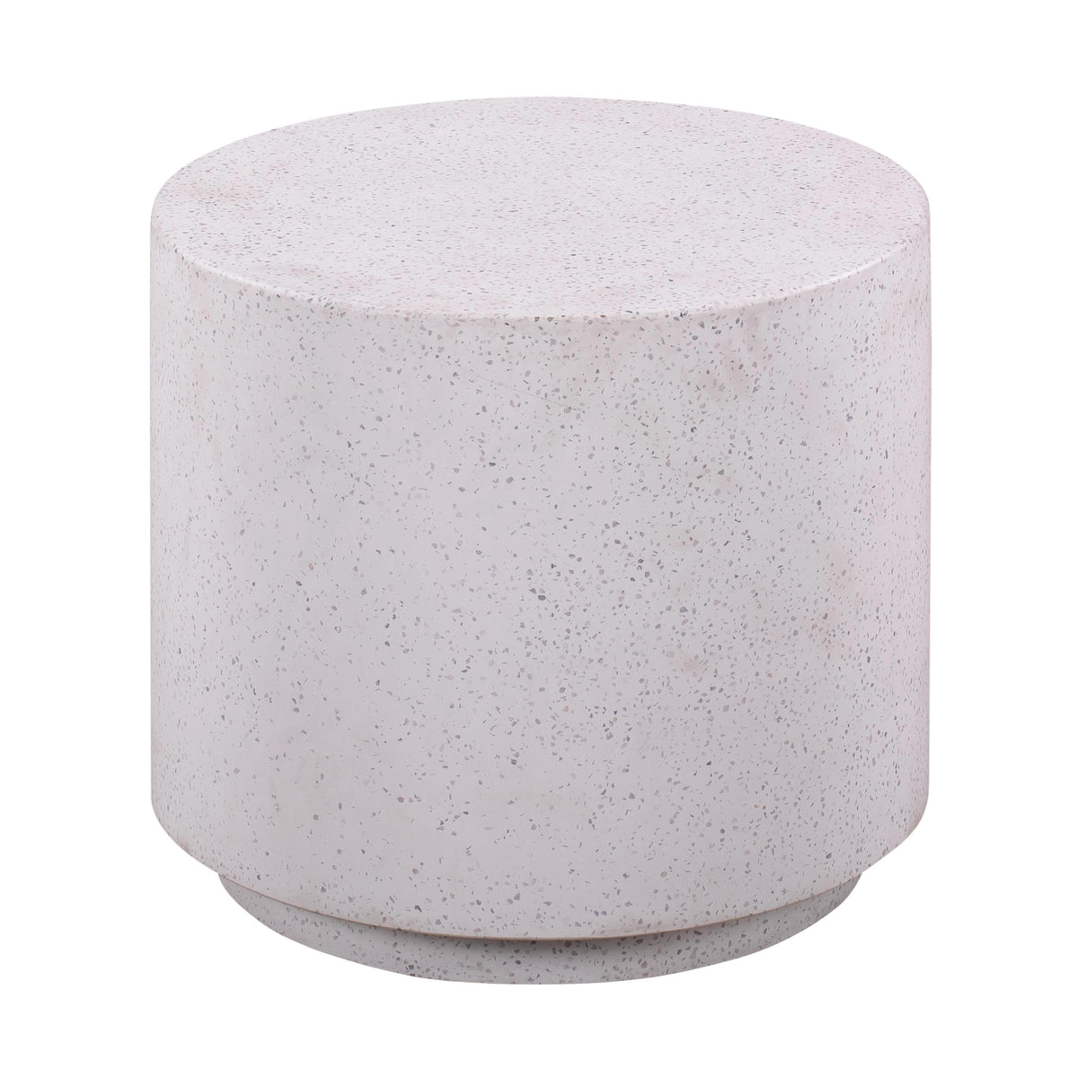 Terrazzo Light Speckled Concrete Round Side Table