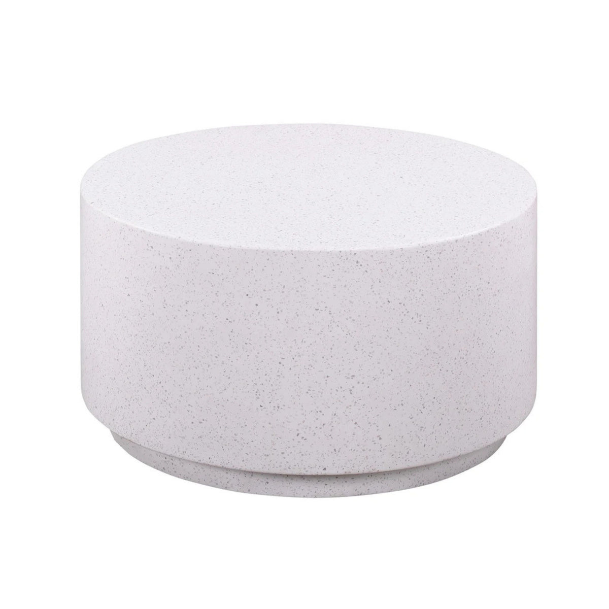 Terrazzo 27.5" Light Speckled Concrete Round Coffee Table