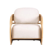 Lauretta Cream Performance Fabric and Natural Rattan Accent Chair