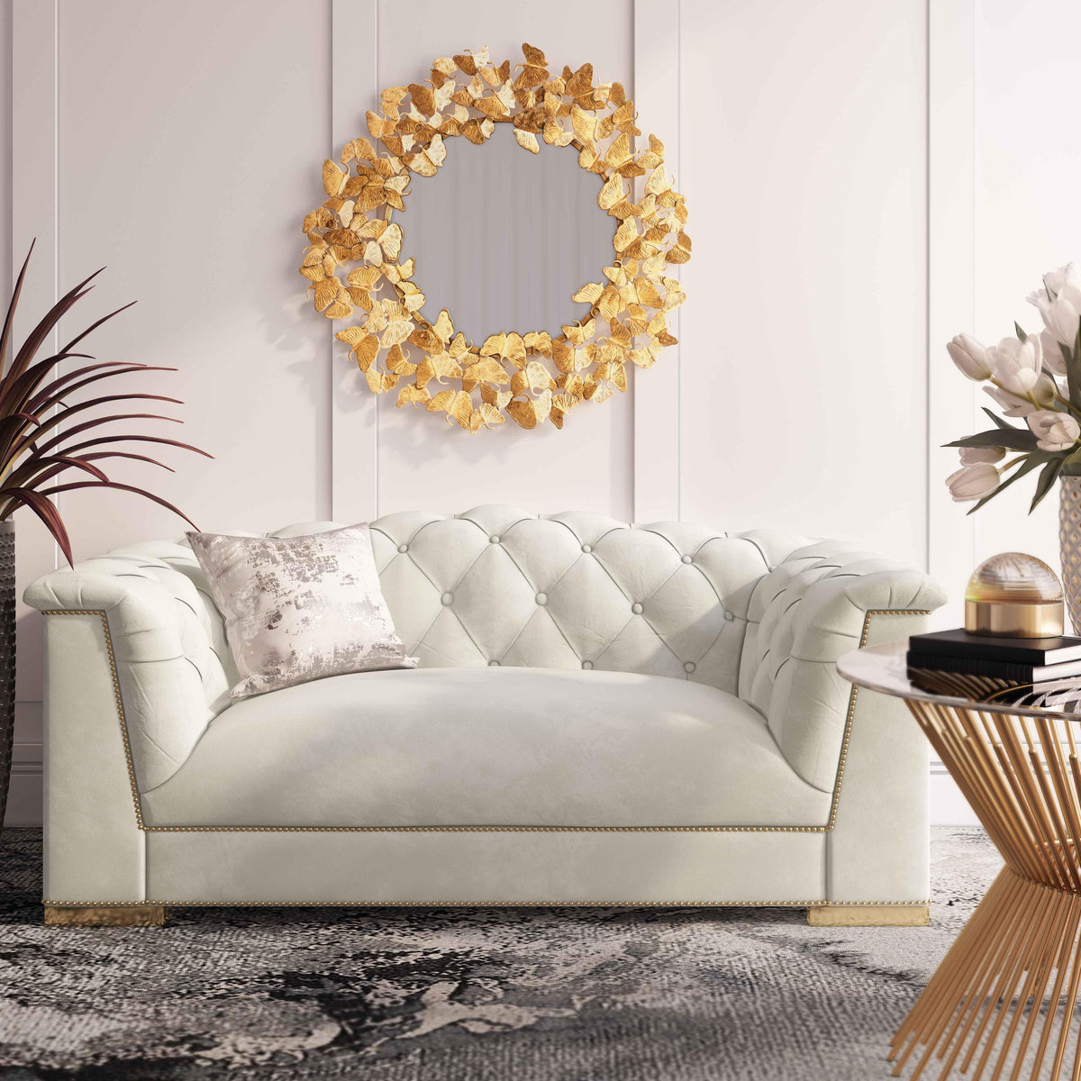 Farah 69" Performance Velvet Loveseat by Inspire Me! Home Decor