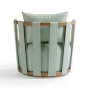 Paolo Textured Contract-Grade Weave Fabric Swivel Accent Chair