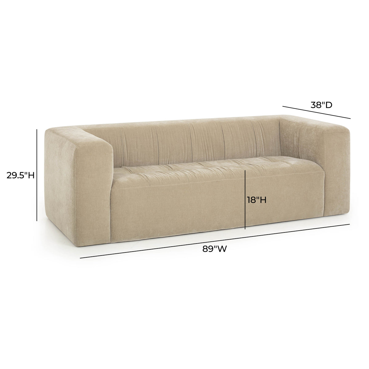 Alder 89" Upcycled Contract-Grade Chenille Sofa