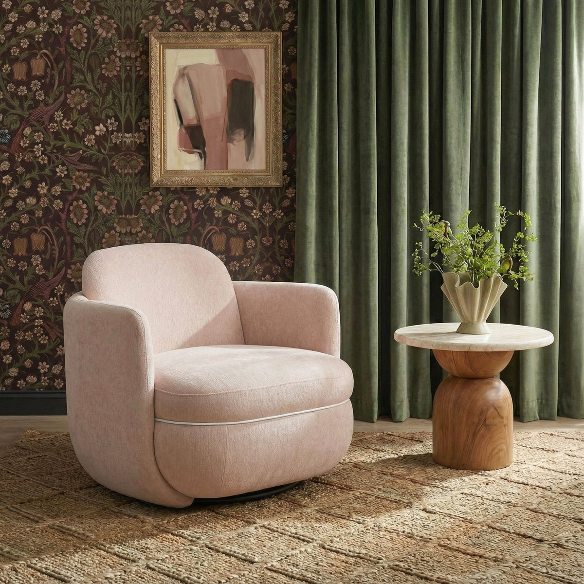 Wolfie Performance Chenille Swivel Accent Chair