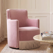 Passe Tasseled Velvet Swivel Accent Chair