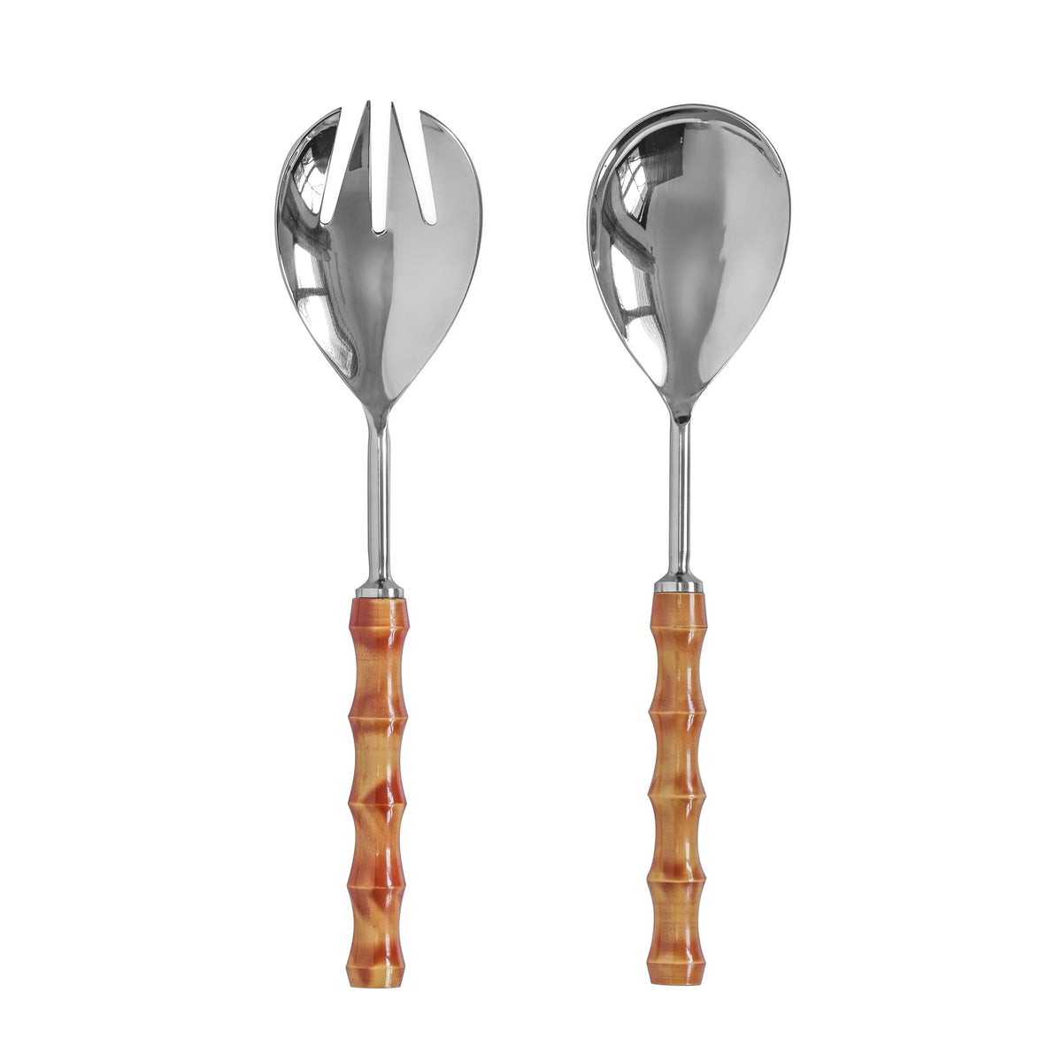 Bamboozled Stainless Steel Salad Serving Spoons - Set of 2
