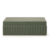 Eton Ribbed Green Vegan Leather Contract-Grade Storage Box